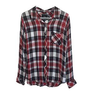 Rails Small Red Plaid Button Up Long Sleeve Checkered Long Sleeve Holiday Ac22
